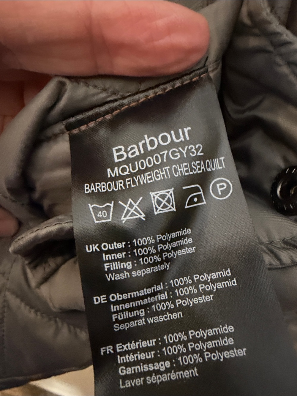 Barbour Flyweight Chelsea Quilted Jacket in Olive Size Medium - Picture 6 of 8